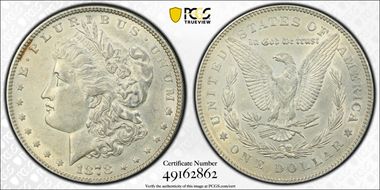 1878 7TF $1 Reverse of 1878 AU50