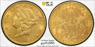 1905-S $20 AU55