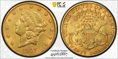 1907-S $20 AU55