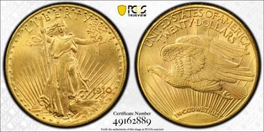 1910-D $20 MS62