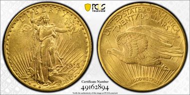 1913 $20 AU55