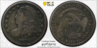 1834 10C Large 4 VG8