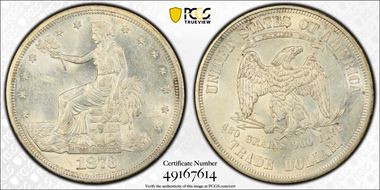 1873-S T$1 Trade AU58