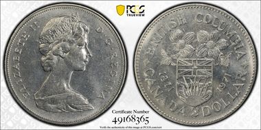 1971 $1 British Columbia MS65