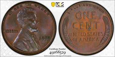 1955 1C Doubled Die Obverse MS64BN