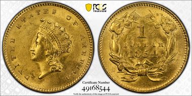 1854 G$1 Type 2 MS62
