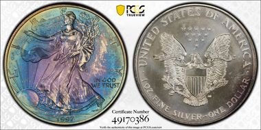 1997 $1 Silver Eagle MS65