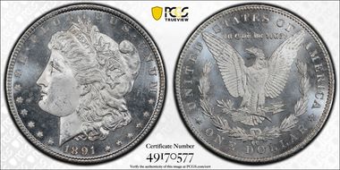 1891-CC $1 MS66+ PL