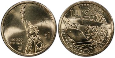 2024-D $1 American Innovation IL Steel Plow Pos. A MS65