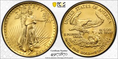 1986 $5 Gold Eagle MS69