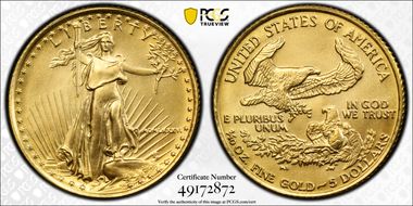 1986 $5 Gold Eagle MS69