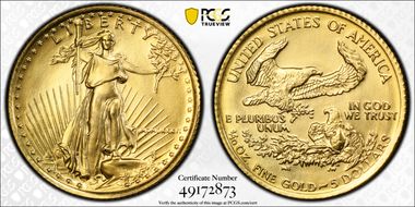 1986 $5 Gold Eagle MS69