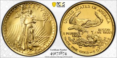 1986 $5 Gold Eagle MS68