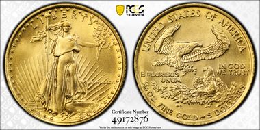 1986 $5 Gold Eagle MS69