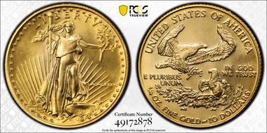 1986 $10 Gold Eagle MS68
