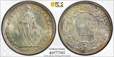 1899 B 1 Fr KM-24 Ag MS66