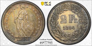 1894 A 2 Fr AU58