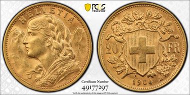 1904 B 20 Fr MS63