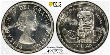 1958 S$1 British Columbia MS65