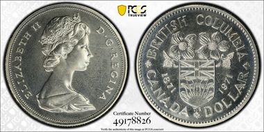 1971 $1 British Columbia Ni SP67
