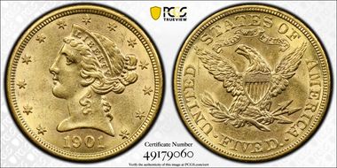 1901 $5 MS61