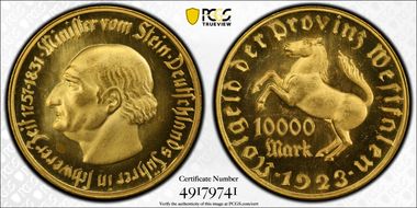 1923 10K Mk Jaeger-N20a Notgeld MS64