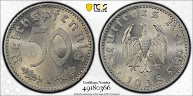 1935-A 50 Pfg J-368 MS64