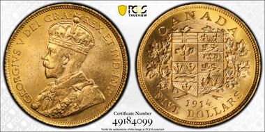 1914 $5 MS63