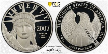 2007-W $100 Statue of Liberty PR69DCAM
