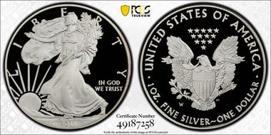 2011-W $1 Silver Eagle PR70DCAM