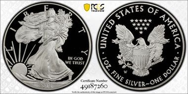 2015-W $1 Silver Eagle PR70DCAM
