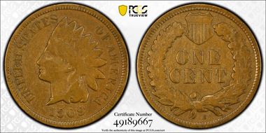 1909-S 1C Indian N1BN