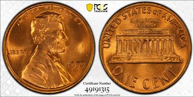 1970-S 1C Large Date MS66RD