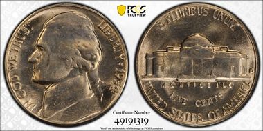 1954-S/D 5C Overmintmark FS-501 MS65