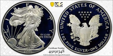 2001-W $1 Silver Eagle PR68DCAM