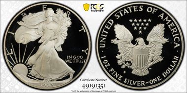 1992-S $1 Silver Eagle PR69DCAM