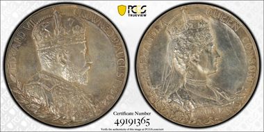 1902 Medal Eimer-1871a BHM-3737 Coronation Matte Ag SP62