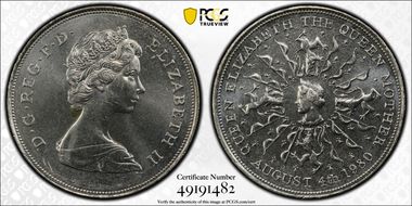 1980 25p S-LL3 Queen Mother Cu/Ni MS66