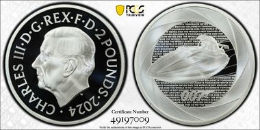 2024 £2 Bond Films of the 1990s Six Decades of 007 PR69DCAM