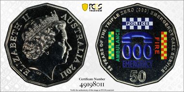 2011 50C Triple Zero Anniversary Colorized MS68