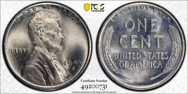1943-S 1C MS67+ 