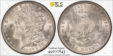 1887 $1 MS66+ 