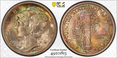 1916 10C Mercury MS67FB