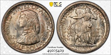 1921 50C Missouri MS65+