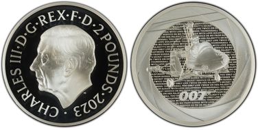 2023 £2 Bond Films of the 1960s 1oz Ag PR69DCAM
