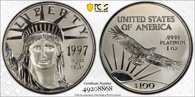 1997 $100 Statue of Liberty MS69