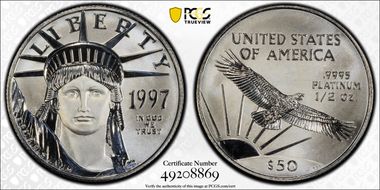 1997 $50 Statue of Liberty MS69