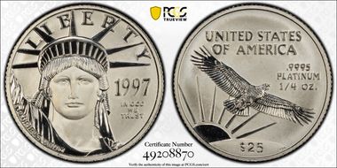 1997 $25 Statue of Liberty MS69