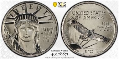 1997 $10 Statue of Liberty MS69