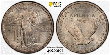 1917 25C Type 1 MS67FH